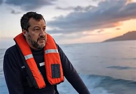 Open Arms L Ia Ritrae Salvini A Bordo Di Un Gommone Per Migranti