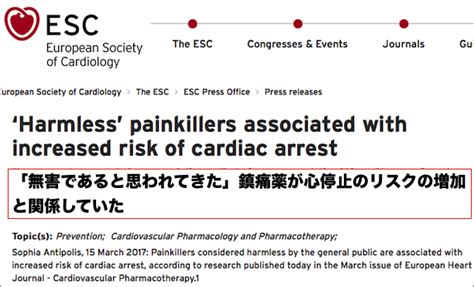 「非ステロイド性抗炎症薬」の功罪がまたひとつ ： 鎮痛薬イブプロフェンで「急性の心停止」のリスクが極めて高くなることが大規模な医学的調査で判明