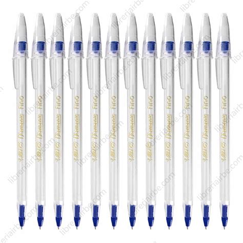 Caja 12 Bolígrafos BIC Diamante Fino Azul Librería IRBE Bolivia