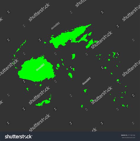 Fiji Vector Map Silhouette Isolated On Stock Vector Royalty Free