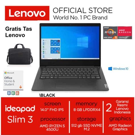 Jual Lenovo Ideapad Slim 3 7tid 14are05 Amd Ryzen 5 4500u Ram 8gb 512gb