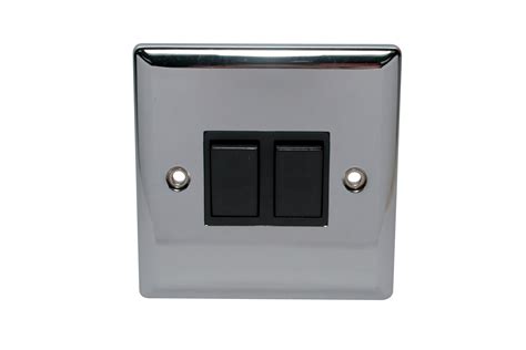 Holder 10a 2 Way Double Polished Chrome Toggle Switch Departments