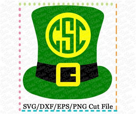 St Patricks Monogram Leprechaun Hat Svg Cutting File St Etsy