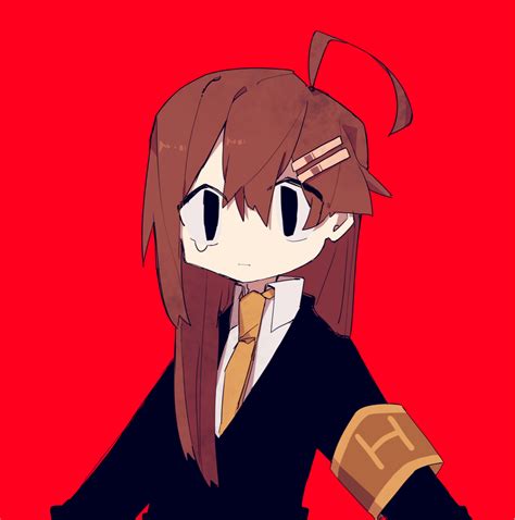 Safebooru 1girl Ahoge Armband Black Eyes Black Jacket Brown Armband