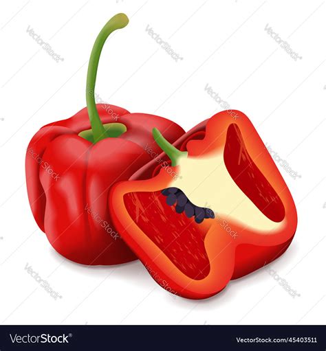 Whole And Half Of Rocoto Peppers Royalty Free Vector Image