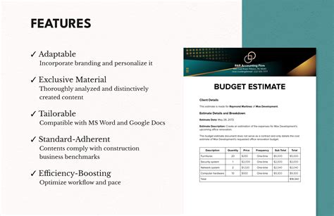 Budget Estimate in Word, PDF, Google Docs - Download | Template.net