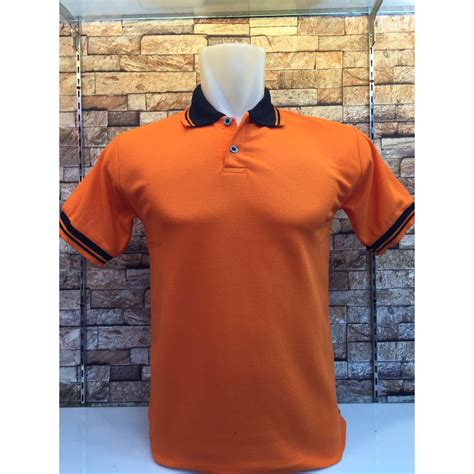 Jual Kaos Kerah Kombinasi Orange Polo Kerah Kombinasi Orange Polo