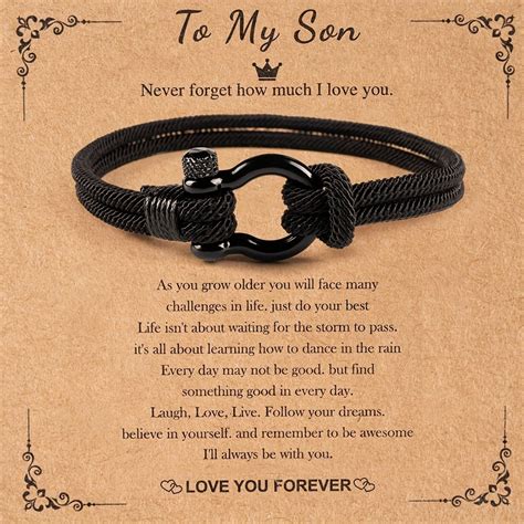 Pcs To My Son Bracelet From Mom With Inspirational Love Quotes