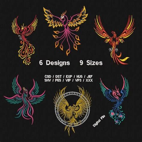 Phoenix Bird V2 Embroidery Machine Designs Instant Digital Etsy