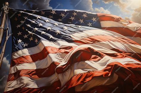 Premium AI Image | American flag waving patriotic background