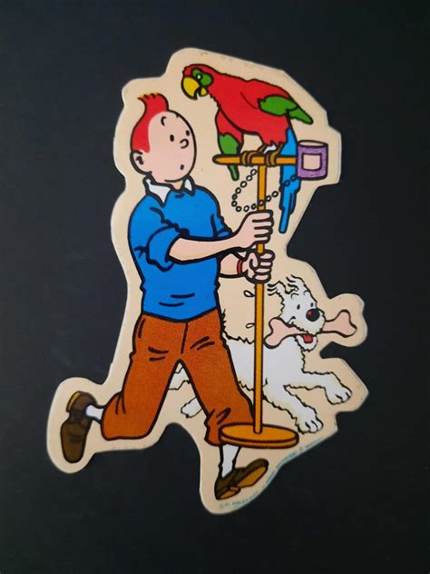 sticker Kuifje Hergé Introduct Kuifje Bobbie Papegaai Mijn