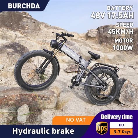 BURCHDA 1000W Electric Bicycle 26 Inch Fat Tire E Bike Adult Mountain