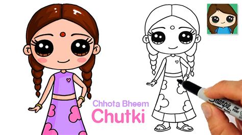 How to Draw Chutki from Chhota Bheem - YouTube