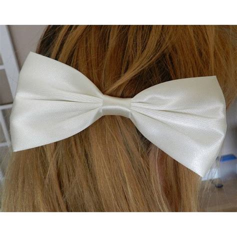 Vintage White Hair Bow Big White Hair Bow Satin by PegsVintageShop | White hair bows, Large hair ...