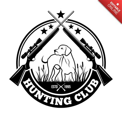 Modèle de conception de logo de club de chien de chasse Modèle de