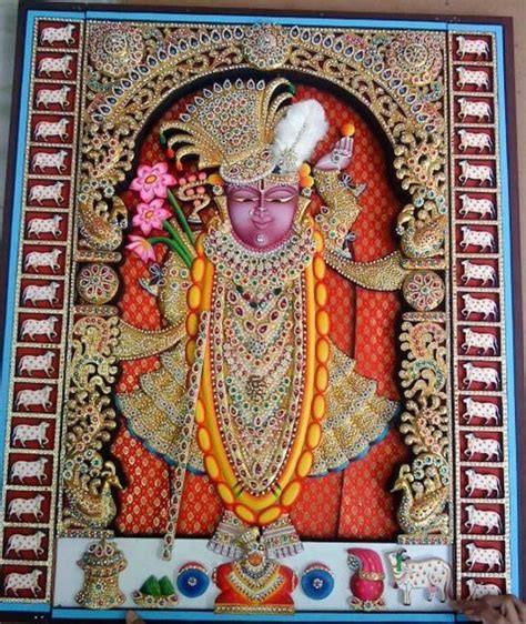 Shrinathji Tanjore Wall Art Painting With Frame