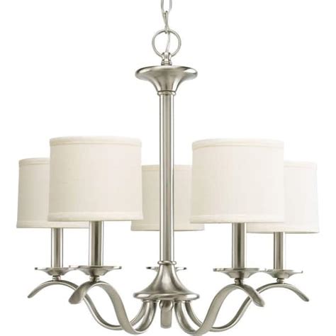 Progress Lighting Inspire Collection 5 Light Brushed Nickel Off White