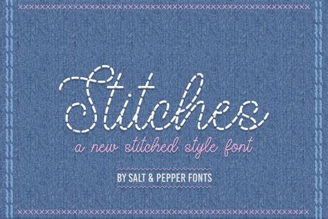 Stitches Script Font Design Cuts