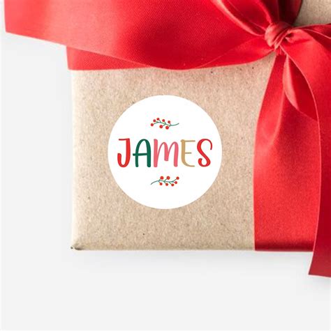 Personalized Christmas Name Stickers Christmas Doodles Gifts Labels ...