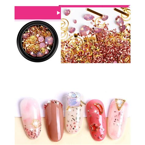 Duklien Nail Accessories Nail Metal Rivets Studs Charms Decoration Gold