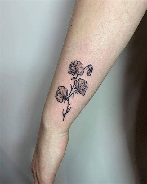 Top 57 Best Sweet Pea Flower Tattoo Ideas 2021 Inspiration Guide