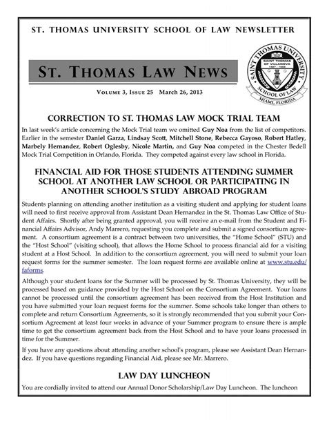 St Thomas Law News St Thomas University