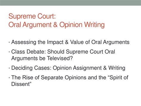 Ppt Supreme Court Oral Argument And Opinion Writing Powerpoint