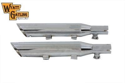 Wyatt Gatling Down Slash Slip On Muffler Set Chrome Exhaust