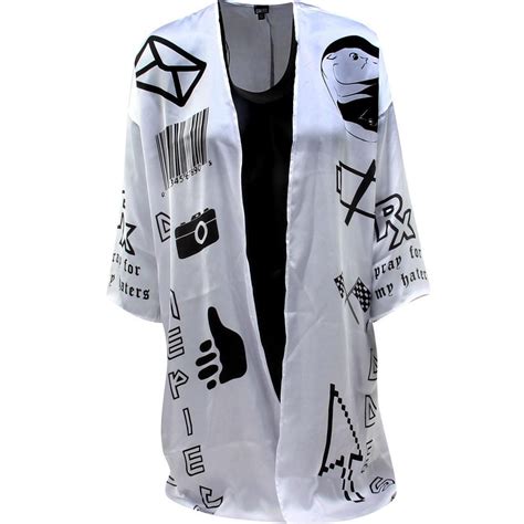 Dimepiece Women Verbage Symbol Kimono White