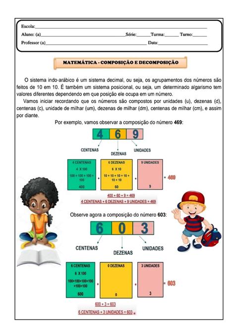 👍matemática Composição E Decomposição Numérica