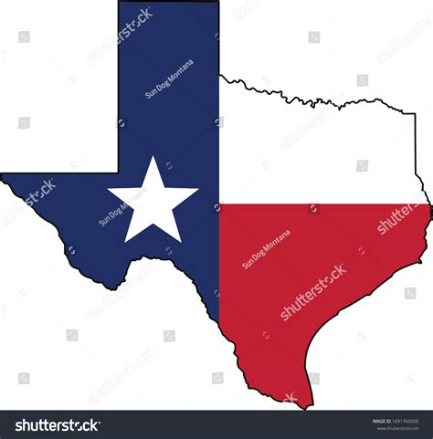 Texas Flag Texas State Shape Stock Vector (Royalty Free) 1691769058 ...