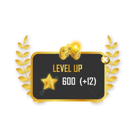 Level Up Game Vector Art Png Levelling Up Game Interface With Golden