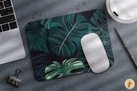 Tropical Leaves Mouse Pad By Mulew Art TheHungryJPEG