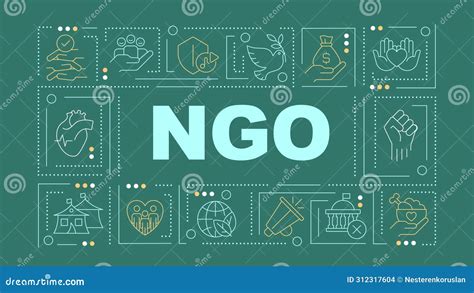 Non Governmental Organizations Green Word Concept Stock Vector