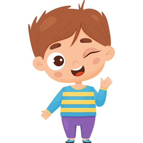 Playful Joyful Boy Winks Male Character Emotion Png