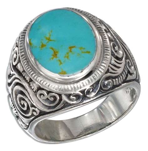 Sterling Silver Men's Turquoise Rings