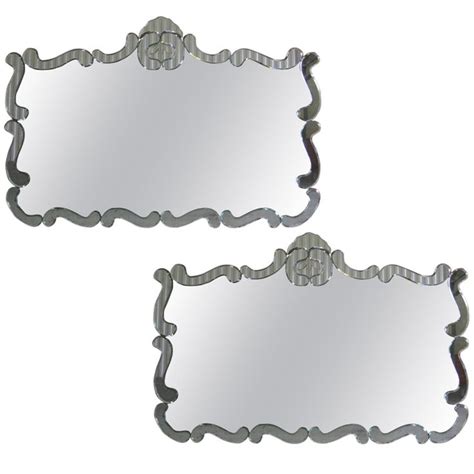 Wavey Art Deco Single Or Unmatched Pair Of Large Mirrors Mirror