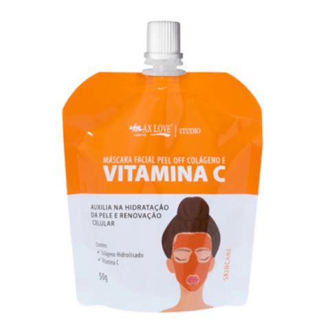 Máscara Facial Peel Off Colágeno E Vitamina C 50g Sachê Max Love