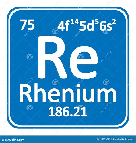 Periodic Table Element Rhenium Icon. Stock Illustration - Illustration of periodic, nature ...