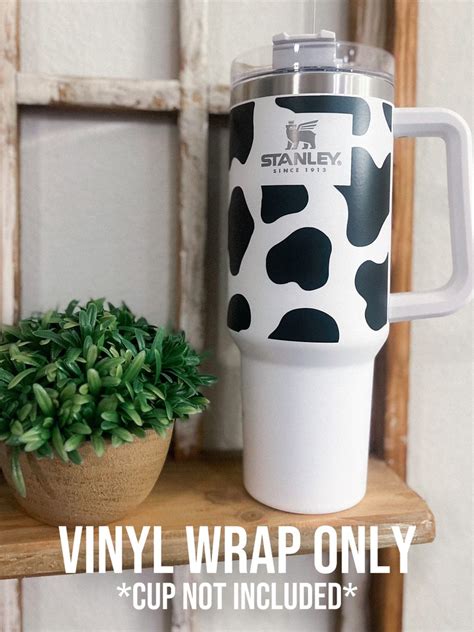 Cow Print Permanent Vinyl Wrap Stanley Quencher Cow Wrap Etsy