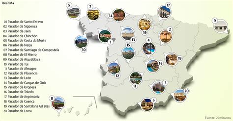 El mapa de los 20 Paradores de España mejor valorados por los usuarios ...