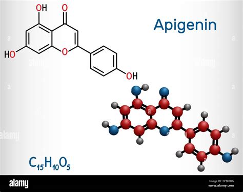 Apigenina C15H10O5 flavona molécula de aglycone Es flavonoide de