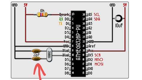 Arduino Atmega328p Circuit Diagram