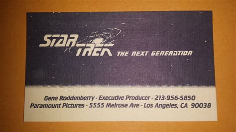 Gene Roddenberry Authentic Original Business Card Star Trek Tng Ebay