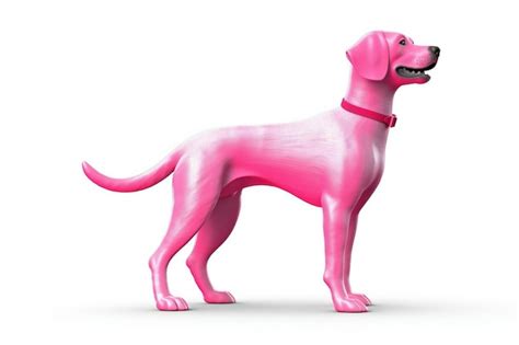 Premium AI Image | Pink dog isolated on a white background