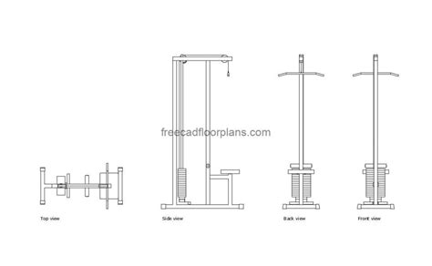 Lat Pulldown machine - Free CAD Drawings