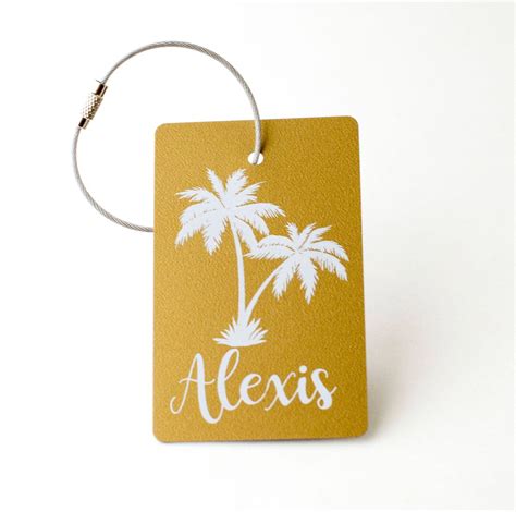 Palm Tree Luggage Tag Free Shipping Gold And White Luggage Tag