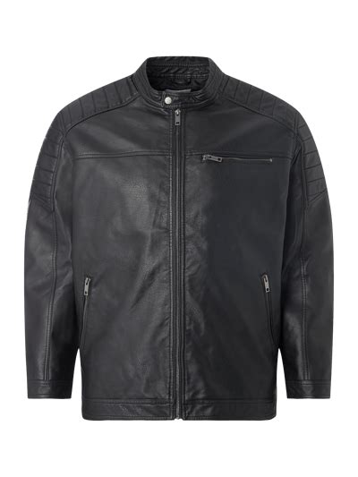 Jack And Jones Plus Plus Size Jacke Im Biker Look Modell Corocky Black