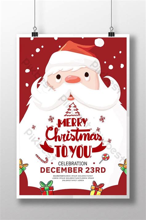 Giáng Sinh Vui Vẻ Phong Cách Hoạt Hình ông Già Noel Poster | PSD Tải ...