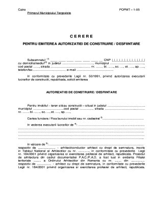 Cerere Autorizatie De Construire Pdf Fill Online Printable Fillable